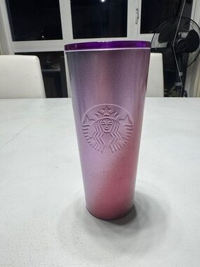 Starbucks Holiday 2021 Purple Silver Pink Stainless Gradient Insulated Cup 16 Oz